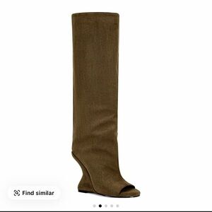 Vincent Olive Wedge Peep Toe Boot